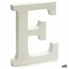 Letra E Madera Blanco (1,8 x 21 x 17 cm) (12 Unidades)