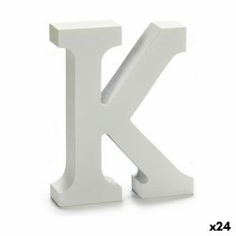 Letra K Madera Blanco (2 x 16 x 14,5 cm) (24 Unidades)