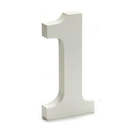 Número 1 Madera Blanco (1,8 x 21 x 17 cm) (12 Unidades)