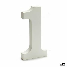 Número 1 Madera Blanco (1,8 x 21 x 17 cm) (12 Unidades)