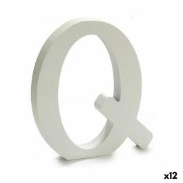 Letra Q Madera Blanco (1,8 x 21 x 17 cm) (12 Unidades)