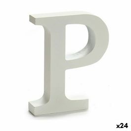 Letra P Madera Blanco (2 x 16 x 14,5 cm) (24 Unidades)