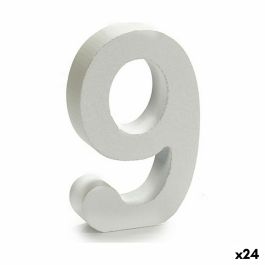 Número 9 Madera Blanco (2 x 16 x 14,5 cm) (24 Unidades) Precio: 15.94999978. SKU: S3616297