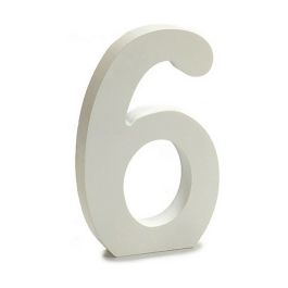 Número 6 Madera Blanco (1,8 x 21 x 17 cm) (12 Unidades)