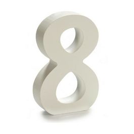 Número 8 Madera Blanco (2 x 16 x 14,5 cm) (24 Unidades)