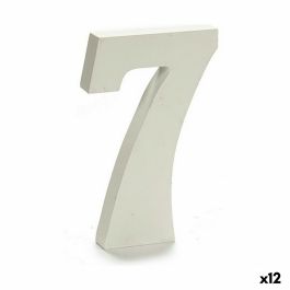Número 7 Madera Blanco (1,8 x 21 x 17 cm) (12 Unidades)