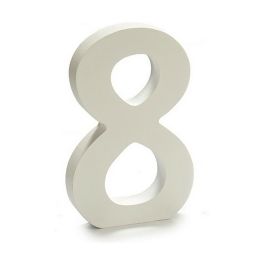 Número 8 Madera Blanco (1,8 x 21 x 17 cm) (12 Unidades)