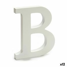 Letra B Madera Blanco (1,8 x 21 x 17 cm) (12 Unidades)