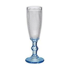 Copa de champán Puntos Azul Transparente Vidrio 6 Unidades (180 ml)