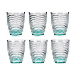 Vaso Puntos Turquesa Vidrio (300 ml) (6 Unidades) Vaso Puntos Turquesa Vidrio (300 ml) (6 Unidades)