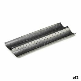 Bandeja Pan Metal Gris oscuro Acero al carbono (16 x 2,5 x 38 cm) (12 Unidades)