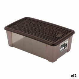 Caja con Tapa Stefanplast 19,5 x 11,5 x 33 cm Plástico Chocolate 5 L (12 Unidades)