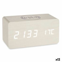 Reloj Digital de Sobremesa Blanco PVC Madera MDF (15 x 7,5 x 7 cm) (12 Unidades) Precio: 171.69000002. SKU: S3619080