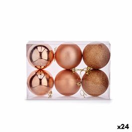 Set de Bolas de Navidad Cobre Plástico 8 x 9 x 8 cm (24 Unidades) Precio: 53.95000017. SKU: B15B9TALEE