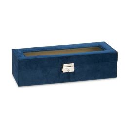 Caja para Relojes Azul Metal (30,5 x 8,5 x 11,5 cm) (6 Unidades)