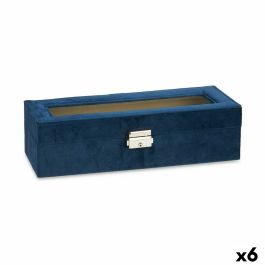 Caja para Relojes Azul Metal (30,5 x 8,5 x 11,5 cm) (6 Unidades) Precio: 96.95000007. SKU: S3620947