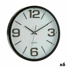 Reloj de Pared Blanco Negro Cristal Plástico 40 x 5 x 40 cm (6 Unidades) Precio: 76.94999961. SKU: B13YFV3XG5