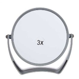 Espejo de Aumento Gris Cristal Plástico 19 x 18,7 x 2 cm (6 Unidades)