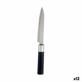 Cuchillo de Cocina 3 x 23,5 x 2 cm Plateado Negro Acero Inoxidable Plástico (12 Unidades)