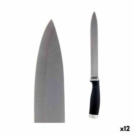 Cuchillo de Cocina 3,5 x 33 x 2 cm Plateado Negro Acero Inoxidable Plástico (12 Unidades)