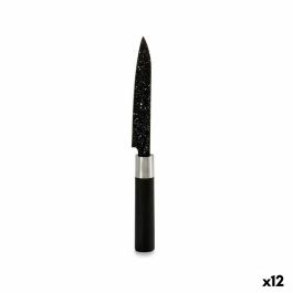 Cuchillo de Cocina Mármol 2,5 x 24 x 2,5 cm Negro Acero Inoxidable Plástico (12 Unidades)
