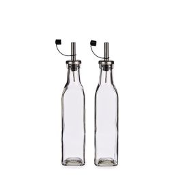 Set de Aceitera y Vinagrera Vivalto WJ7069-M Transparente Metal Vidrio Cristal Plástico 300 ml (24 Unidades)