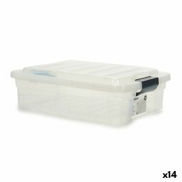 Caja de Almacenaje con Tapa Transparente Plástico 35 x 14 x 47 cm (14 Unidades)