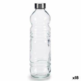 Botella de Cristal Transparente Plateado Vidrio 1,1 L 8 x 31 x 8 cm (18 Unidades)
