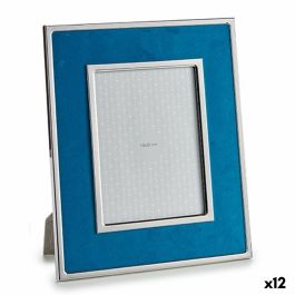 Marco de Fotos Azul Terciopelo 1 x 30,8 x 25,8 cm (12 Unidades)