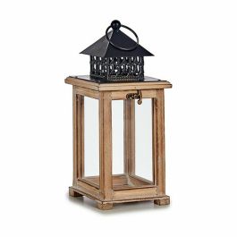 Farol Marrón Negro Madera Metal 13 x 29 x 13 cm (6 Unidades)