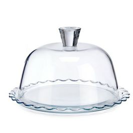 Tartera Petite Patisserie Ondas Transparente Vidrio 26,4 x 15,5 x 26,4 cm (2 Unidades)