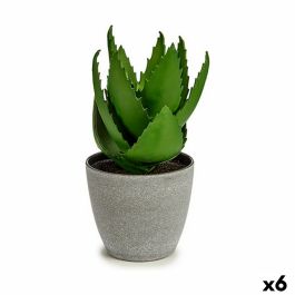 Planta Decorativa Aloe Vera 15 x 23,5 x 15 cm Gris Verde Plástico (6 Unidades)
