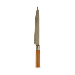 Cuchillo de Cocina 3 x 33,5 x 2,5 cm Plateado Marrón Acero Inoxidable Bambú (12 Unidades)
