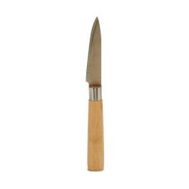 Cuchillo Pelador Plateado Marrón Acero Inoxidable Bambú 22 x 19,5 x 2 cm (12 Unidades)