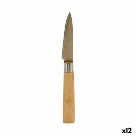 Cuchillo Pelador Plateado Marrón Acero Inoxidable Bambú 22 x 19,5 x 2 cm (12 Unidades)
