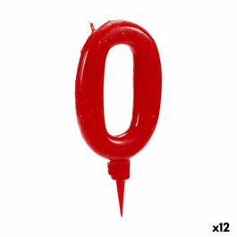 Vela Cumpleaños Rojo Número 0 (12 Unidades)