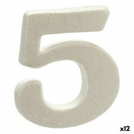 Número 5 Blanco Poliestireno 2 x 15 x 10 cm (12 Unidades)