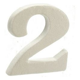 Número 2 Blanco Poliestireno 2 x 15 x 10 cm (12 Unidades)