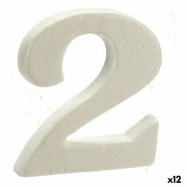 Número 2 Blanco Poliestireno 2 x 15 x 10 cm (12 Unidades)