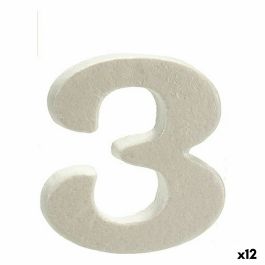 Número 3 Blanco Poliestireno 2 x 15 x 10 cm (12 Unidades)