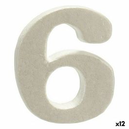 Número 6 Blanco Poliestireno 2 x 15 x 10 cm (12 Unidades)