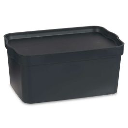 Caja de Almacenaje con Tapa Antracita Plástico 7,5 L 21 x 14,2 x 32 cm (12 Unidades)