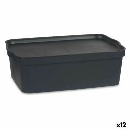 Caja de Almacenaje con Tapa Antracita Plástico 14 L 29,5 x 14,3 x 45 cm (12 Unidades) Precio: 74.95000029. SKU: B15PYYAJCF