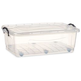 Caja de Almacenamiento con Ruedas Transparente Plástico 30 L 40 x 20,5 x 63 cm (6 Unidades)