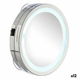 Espejo de Aumento Luz LED Plateado 16,5 x 4 x 16,5 cm (12 Unidades)
