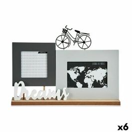 Portafotos Dreams Bicicleta Blanco Negro Gris Madera 6 x 27 x 37,5 cm (6 Unidades)