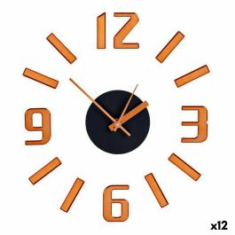 Reloj de Pared Adhesivo Bronce ABS Ø 35 cm (12 Unidades) Reloj de Pared Adhesivo Bronce ABS Ø 35 cm (12 Unidades)
