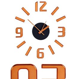 Reloj de Pared Adhesivo Bronce ABS Ø 35 cm (12 Unidades)