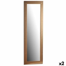Espejo de pared 41 x 131 x 1,5 cm Dorado Madera Vidrio (2 Unidades)