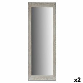Espejo de pared Madera Blanco Vidrio 53,3 x 155 x 2 cm (2 Unidades)